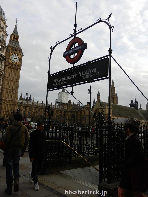 2014年1月：Westminster駅に降りる入口