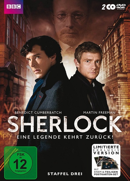 ポストカード6枚付 SHERLOCK シリーズ3DE(ドイツ)版DVD/Blu-Ray